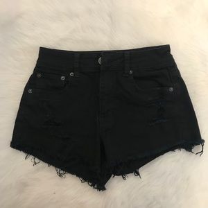 AE Black Hi-Rise Festive Denim Shorts